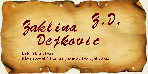 Žaklina Dejković vizit kartica